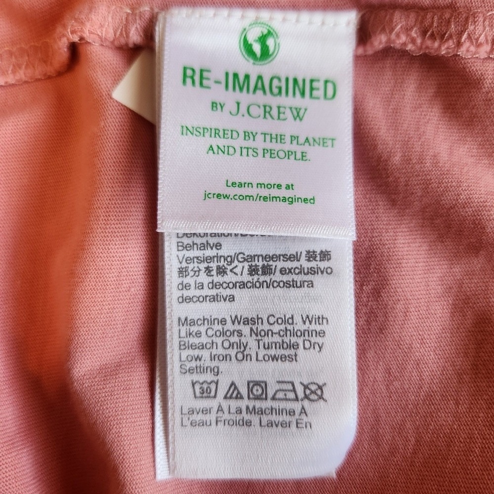 J.CREW Smock Neck Shirt Womens XS Pink Orange Cotton Summer Blouse Feminine - Picture 6 of 8